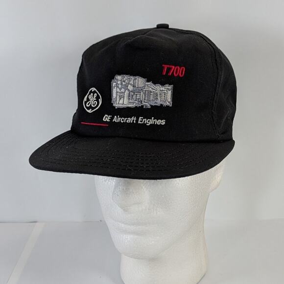 VTG GE T700 Aircraft Engines Trucker Snapback Cap Hat Black P Brand USA - Picture 2 of 9